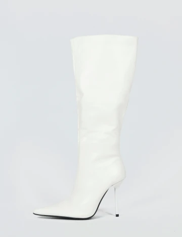 Cizme PrettyLittleThing, alb