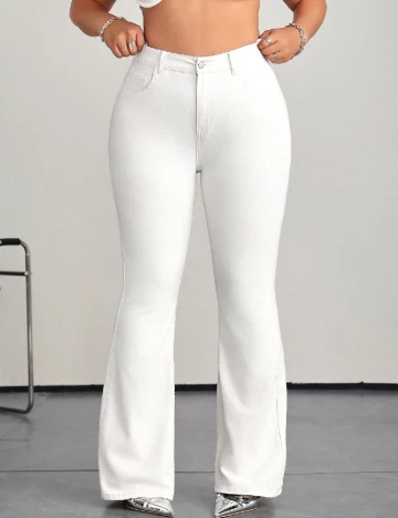 Blugi SHEIN CURVE, alb