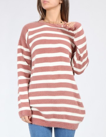 
						Pulover SHEIN, roz pudra