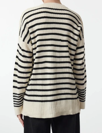 Pulover SHEIN, ecru/negru