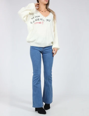 Bluza Oversize SHEIN, alb