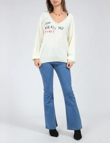 Bluza Oversize SHEIN, alb