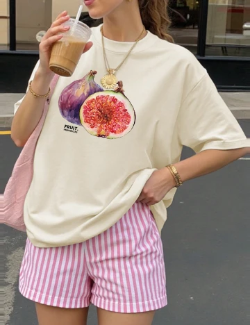 Tricou SHEIN CURVE, crem