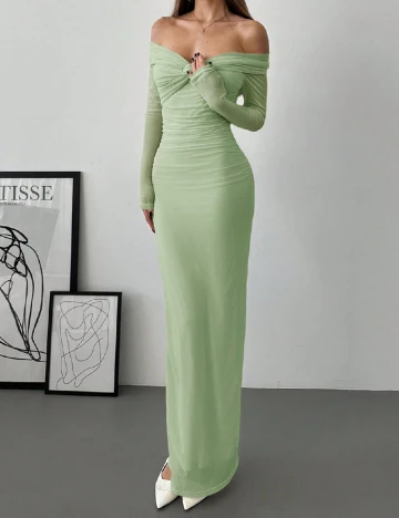 Rochie lunga SHEIN, verde deschis