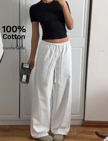 Pantaloni SHEIN, alb