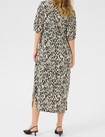 Rochie medie Bon a Parte, crem/negru