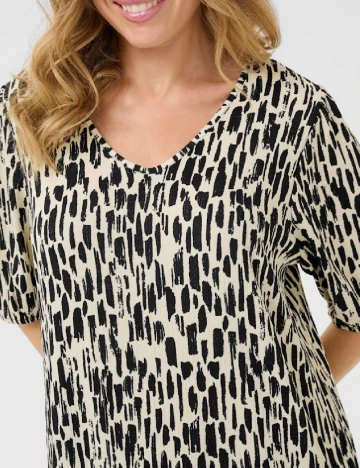 Rochie medie Bon a Parte, crem/negru