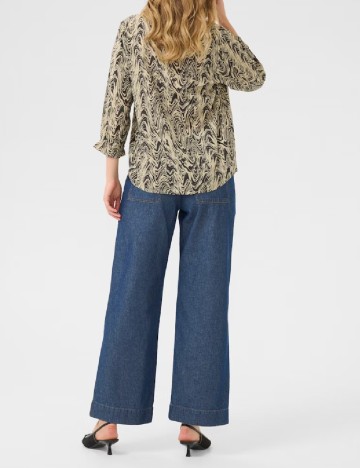 Bluza Kaffe, crem/negru