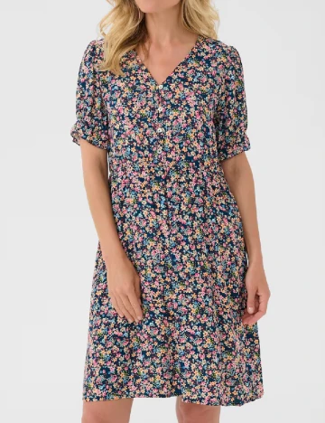 Rochie scurta Cream, floral print