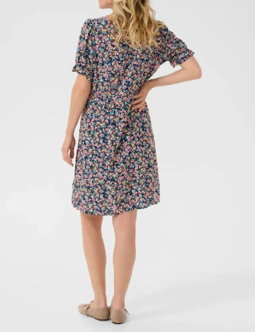 Rochie scurta Cream, floral print