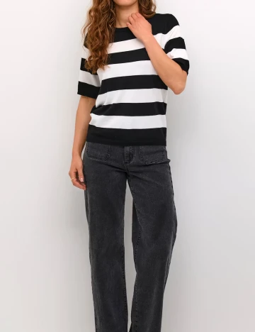 Bluza Kaffe, alb/negru