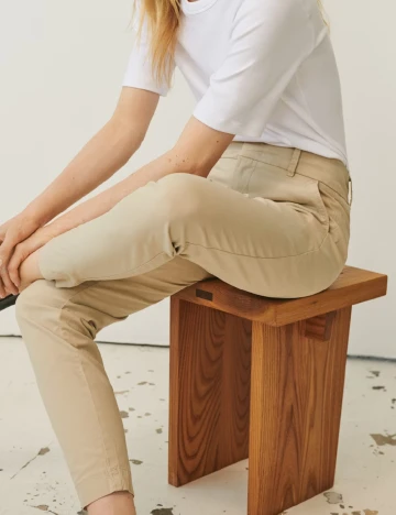 Pantaloni Part Two, crem