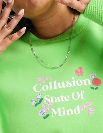 Bluza Collusion Plus Size, verde