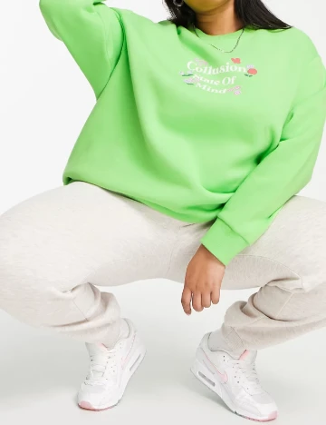 Bluza Collusion Plus Size, verde