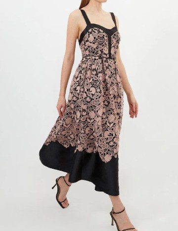 
						Rochie lunga Karen Millen, negru/roz pudra