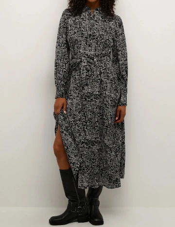 Rochie medie Kaffe, negru/alb