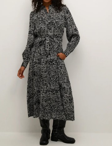 Rochie medie Kaffe, negru/alb