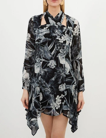 Rochie scurta Karen Millen, alb/negru