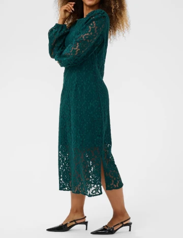 Rochie medie Cream, verde