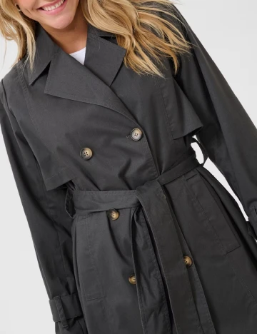 Trench Kaffe, gri inchis