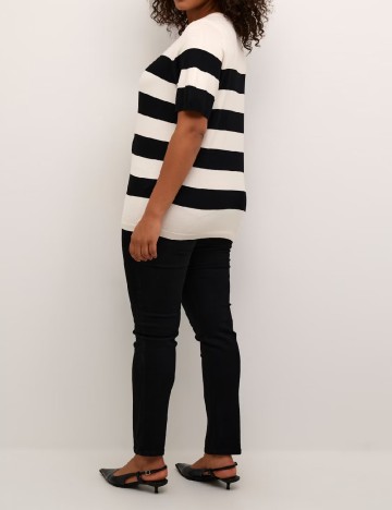 Bluza Kaffe Curve, alb/negru