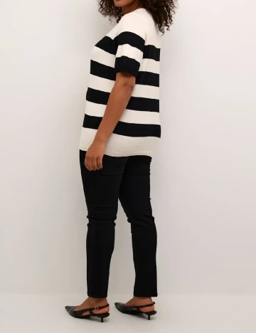 Bluza Kaffe Curve, alb/negru