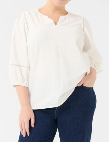 Bluza Kaffe Curve, alb