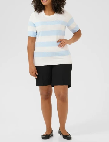 Bluza Kaffe Curve, alb/albastru