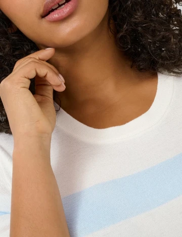 Bluza Kaffe Curve, alb/albastru