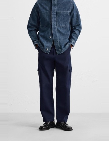 
						Pantaloni Zara, bleumarin