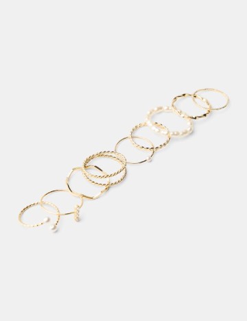 Set Inele 9 bucati Bershka, auriu