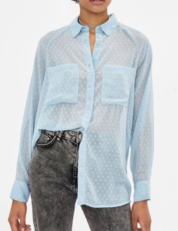 Camasa Bershka, albastru