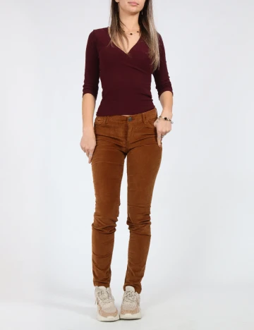 Pantaloni Zara, maro