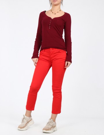 Pantaloni Zara, rosu