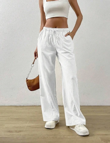 Pantaloni SHEIN, alb