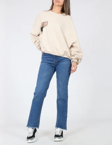 Bluza Oversize Bershka, crem