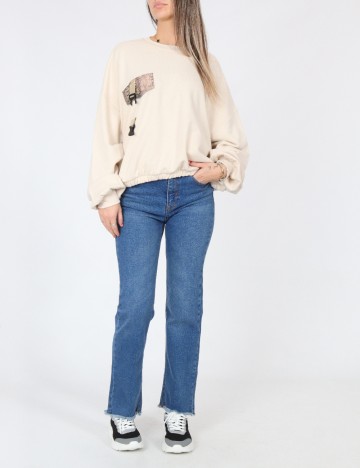 Bluza Oversize Bershka, crem