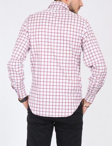 Camasa Zara, alb/rosu