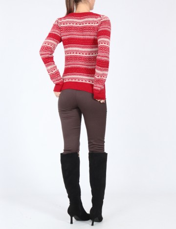 Pulover Zara, ecru/rosu