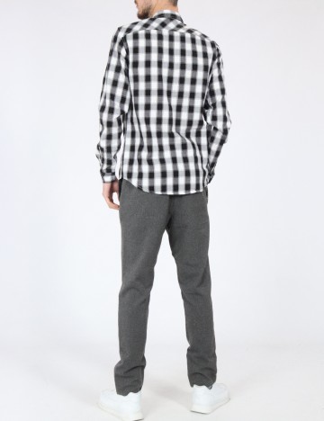 Camasa Pull&Bear, alb/negru