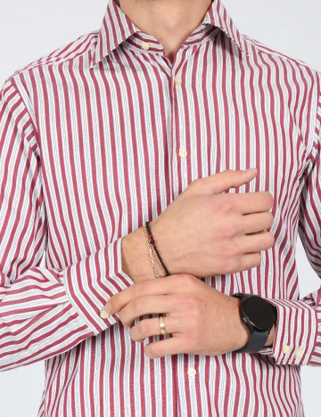 Camasa Zara, alb/rosu