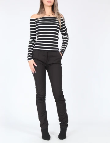 Bluza Bershka, alb/negru