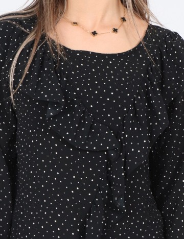 Bluza Pull&Bear, negru/alb