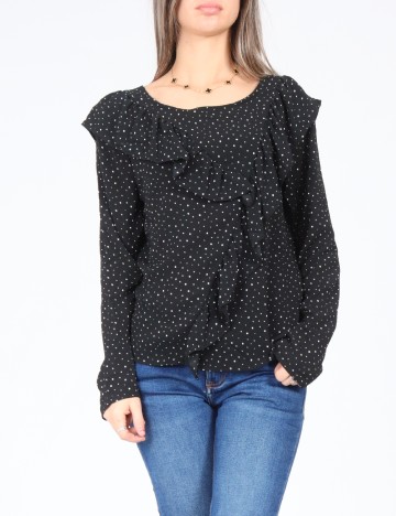Bluza Pull&Bear, negru/alb