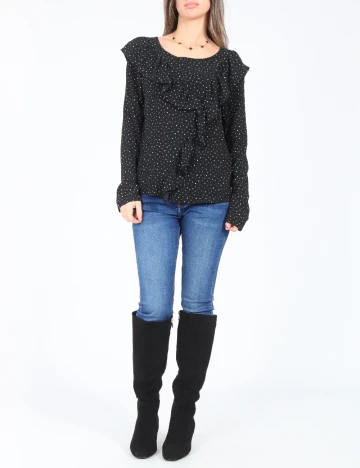 Bluza Pull&Bear, negru/alb
