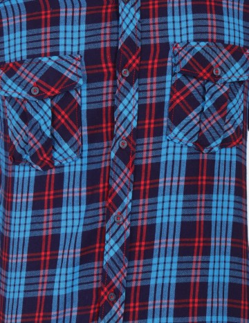 Camasa Zara, albastru/rosu