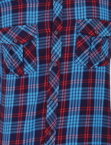 Camasa Zara, albastru/rosu