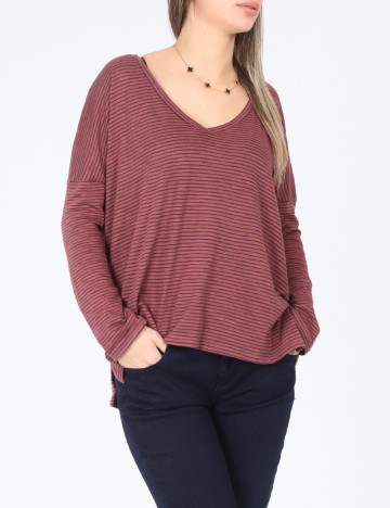 
						Bluza Oversize Zara, roz pudra inchis/bleumarin