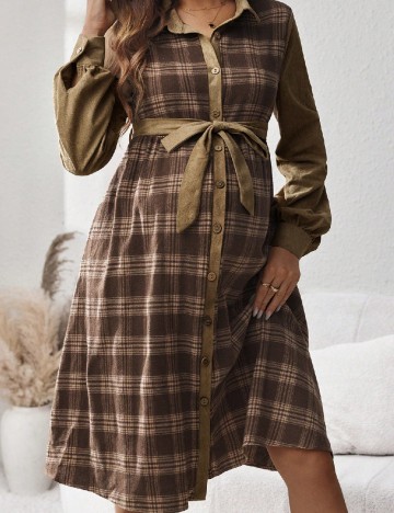 
						Rochie medie SHEIN Maternity, maro