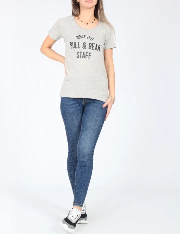 Tricou Pull&Bear, gri